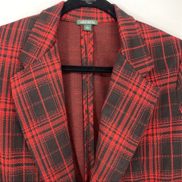 Wild Fable Red & Black Plaid Blazer Size Small - Picture 5 of 6